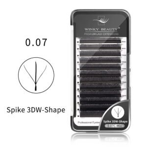 0.07mm Spike 3DW Shape Eyelash Extension