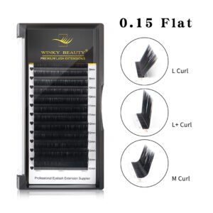0.15mm L, L+ and M Curl Winky Beauty Ellipse Flat Lashes