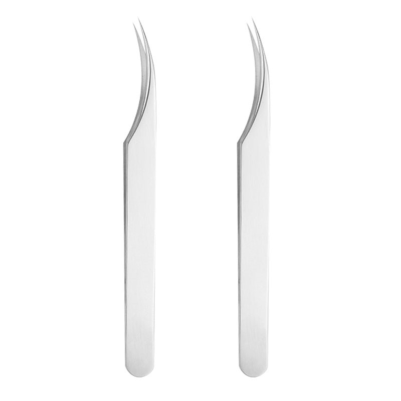 Tweezers丨Matte silver Dolphin Curved Tip Tweezers- Lash Isolation Tweezers - Image 2