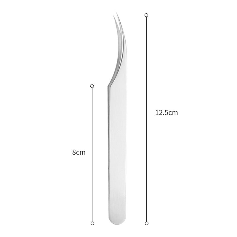 Tweezers丨Matte silver Dolphin Curved Tip Tweezers- Lash Isolation Tweezers - Image 3