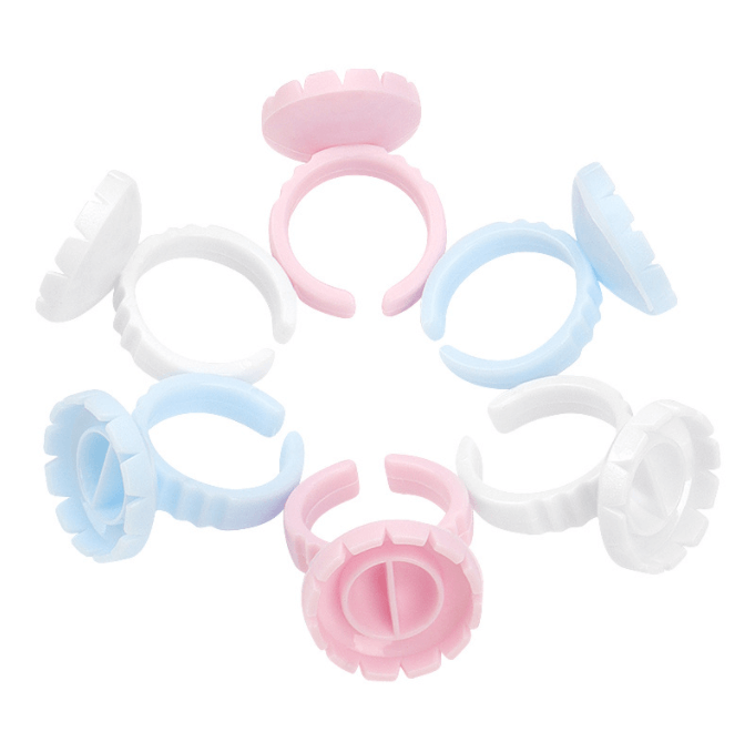 100 Pcs Smart Glue Ring Holder Blooming Shaped Glue Cup - Image 3