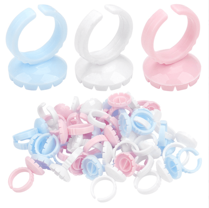 100 Pcs Smart Glue Ring Holder Blooming Shaped Glue Cup - Image 2