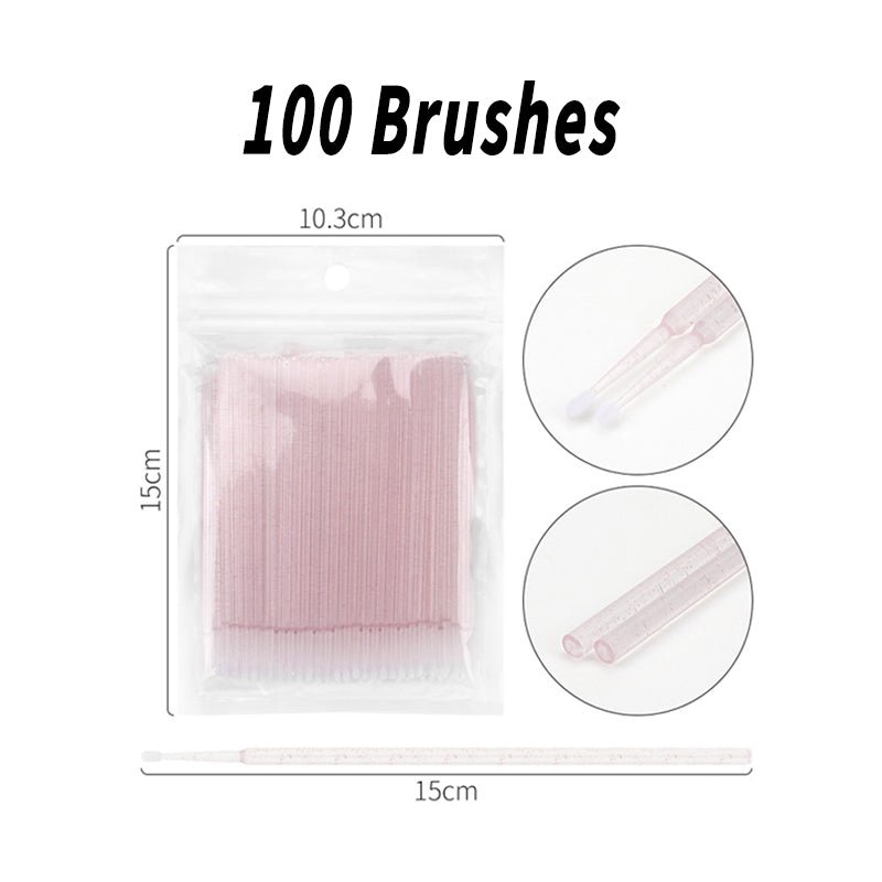 100pcs Crystal Handle Micro Brushes for Eyelash Extension - Image 3