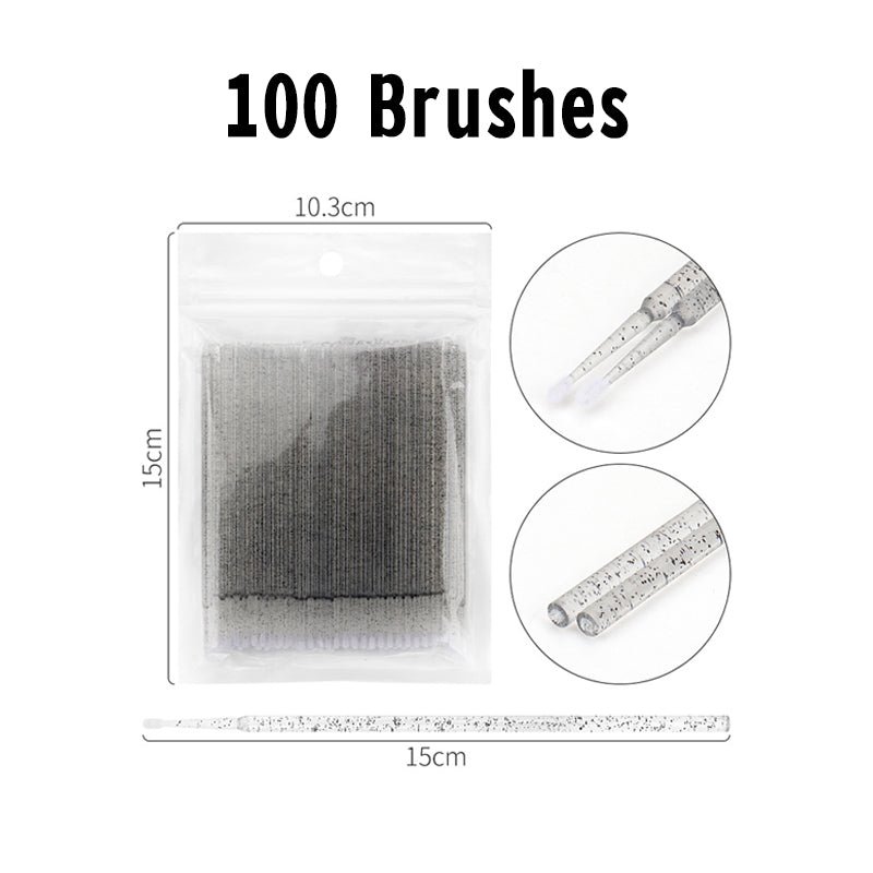 100pcs Crystal Handle Micro Brushes for Eyelash Extension - Image 4