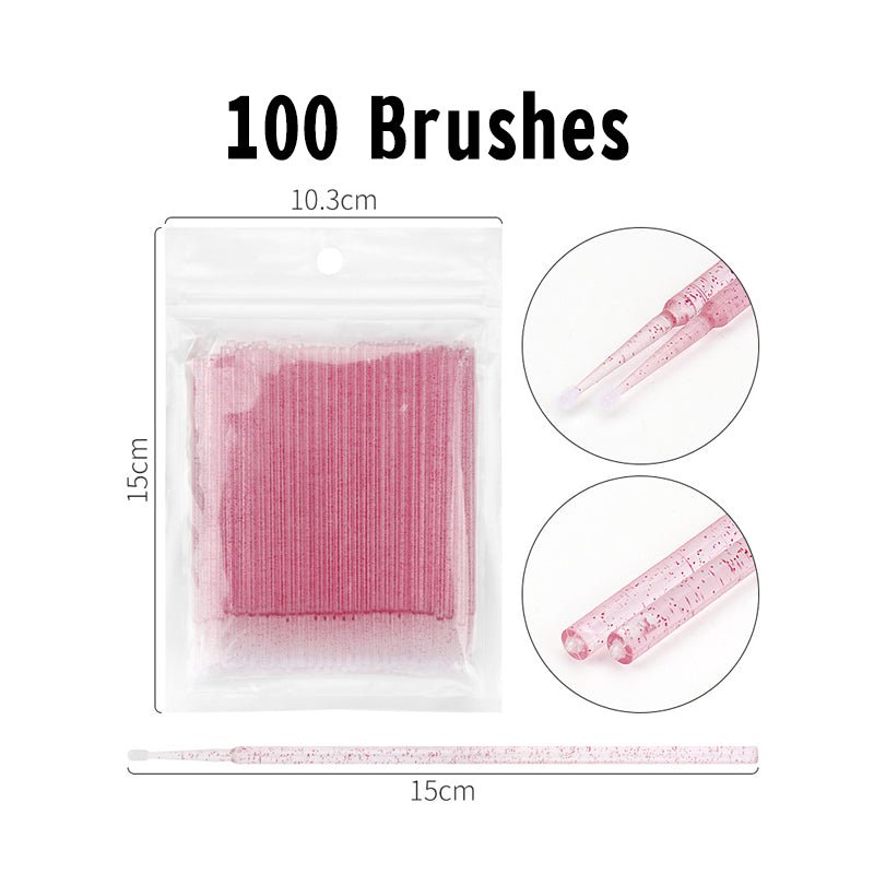 100pcs Crystal Handle Micro Brushes for Eyelash Extension - Image 5