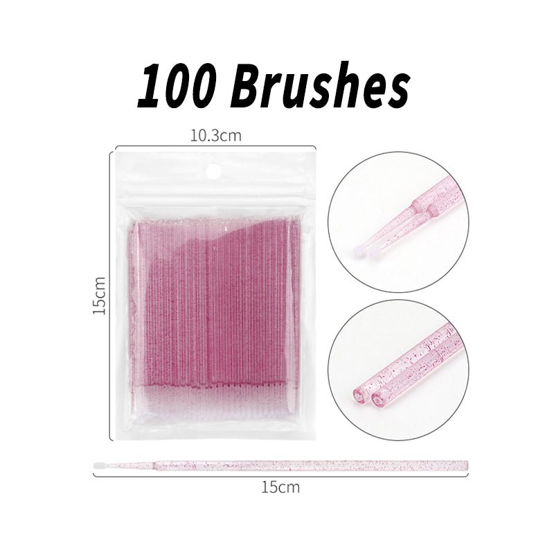 100pcs Crystal Handle Micro Brushes for Eyelash Extension - Image 6