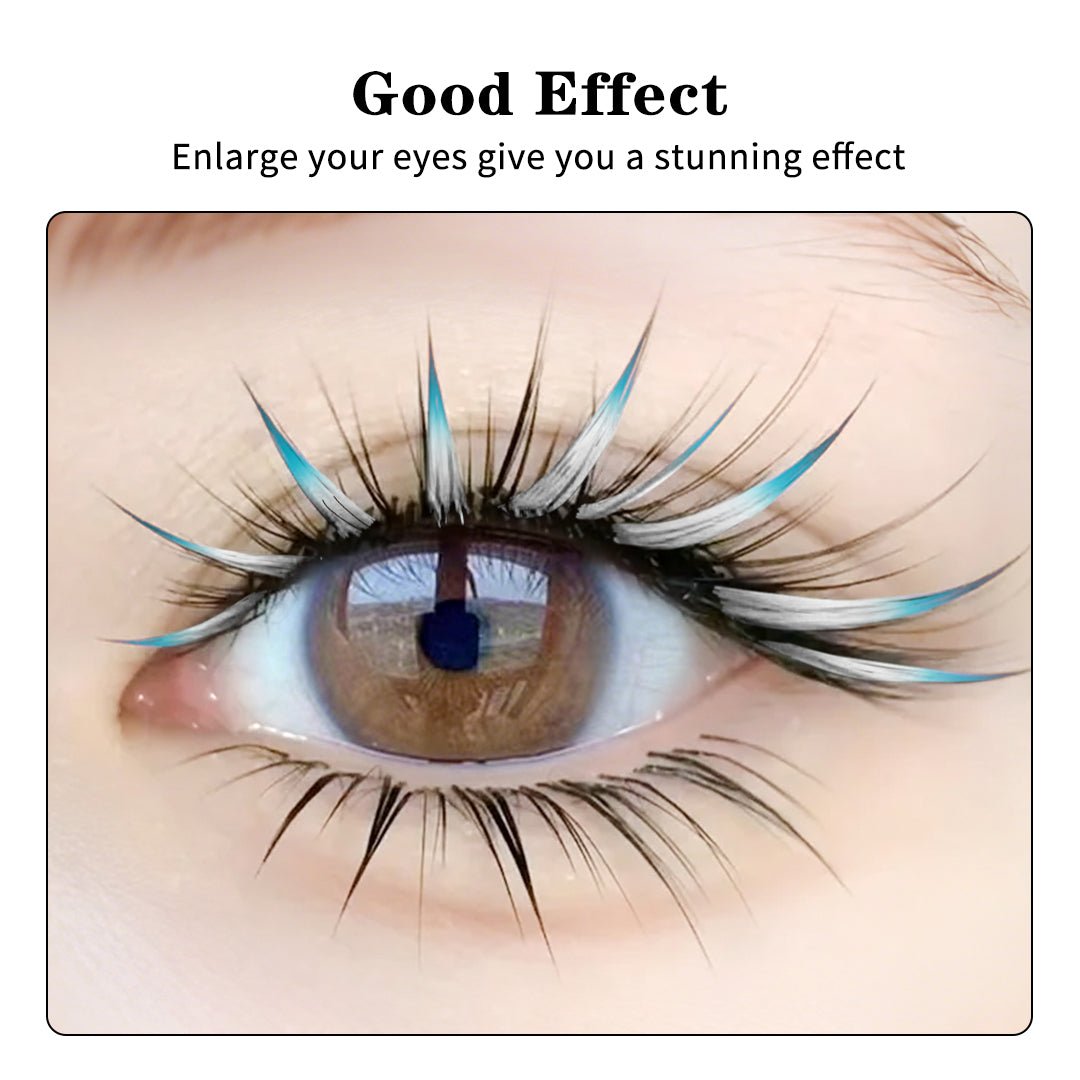 Wet Wispy Spikes Individual False Eyelashes-Ombre White Blue - Image 3