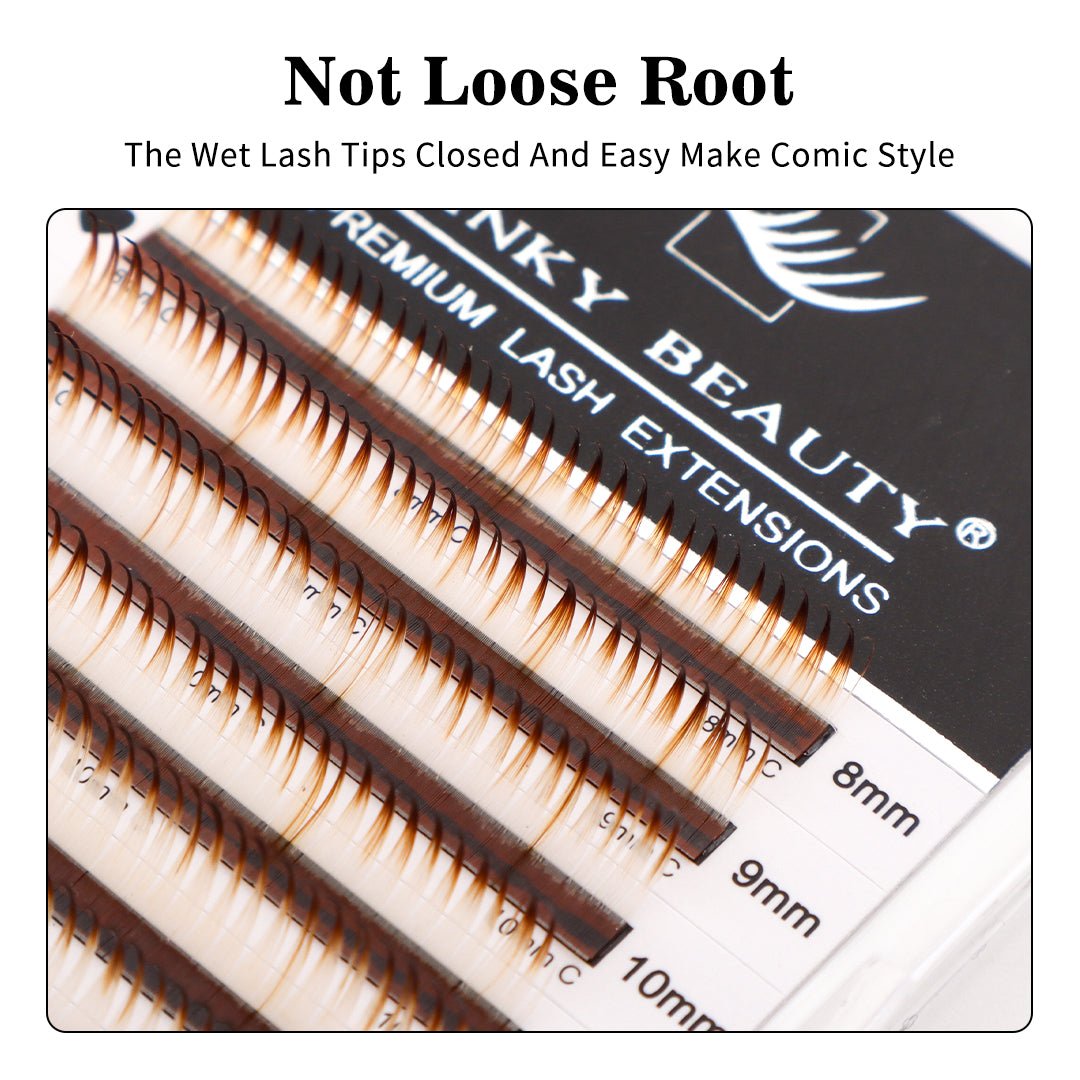 Wet Wispy Spikes Individual False Eyelashes-Ombre White Brown - Image 2