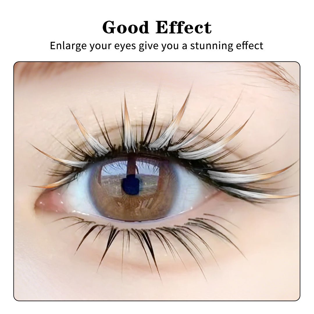 Wet Wispy Spikes Individual False Eyelashes-Ombre White Brown - Image 3