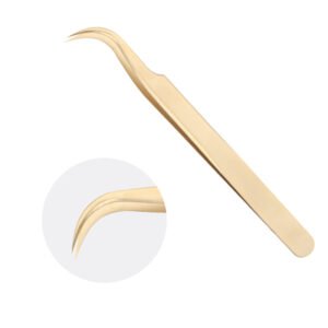 Tweezers丨Matte Golden Butterfly Volume Tweezers - Curved type tweezers
