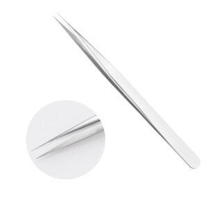 Tweezers丨Matte silver Peacock Straight Tweezers Professional Eyelash Extensions Tweezers
