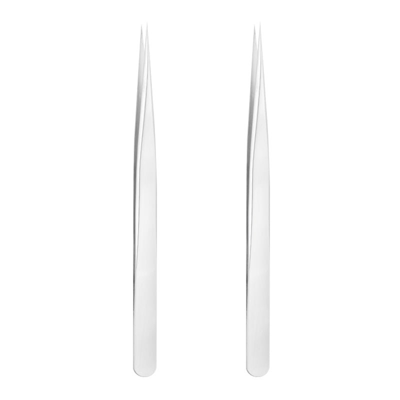 Tweezers丨Matte silver Peacock Straight Tweezers Professional Eyelash Extensions Tweezers - Image 2