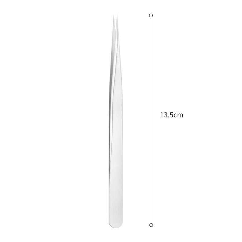 Tweezers丨Matte silver Peacock Straight Tweezers Professional Eyelash Extensions Tweezers - Image 3