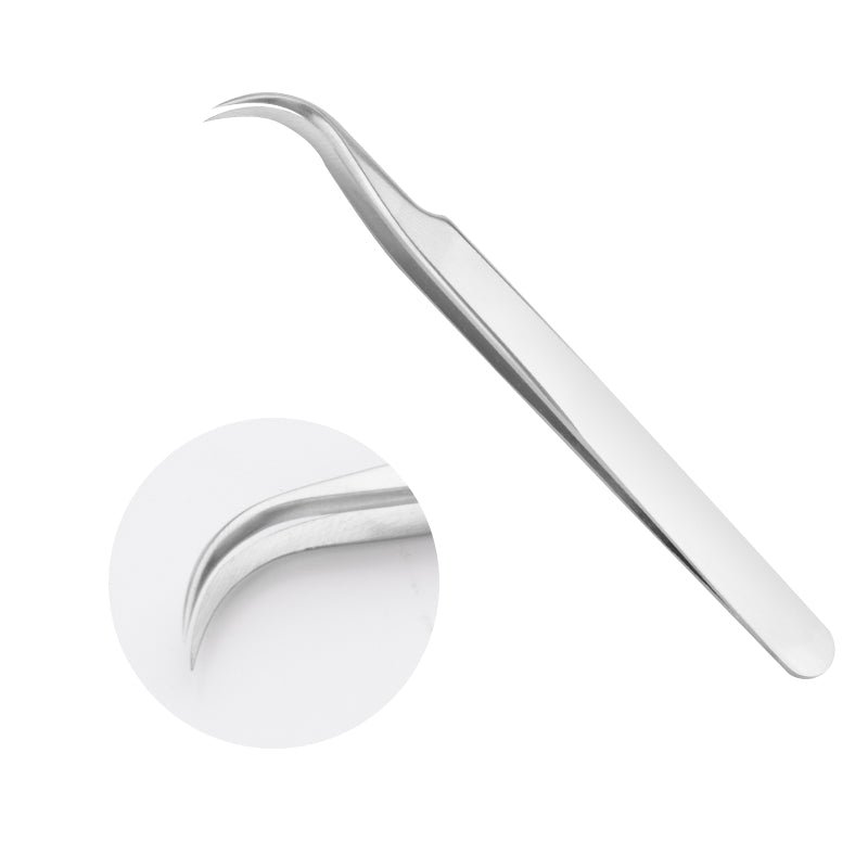 Tweezers丨Matte Silver Butterfly Volume Tweezers-Curved type tweezers