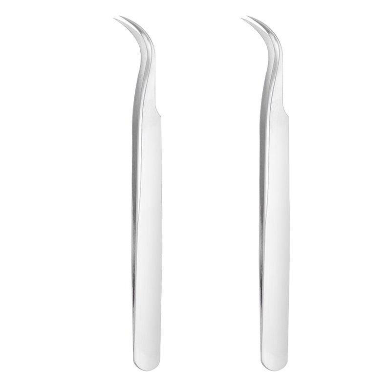 Tweezers丨Matte Silver Butterfly Volume Tweezers-Curved type tweezers - Image 2