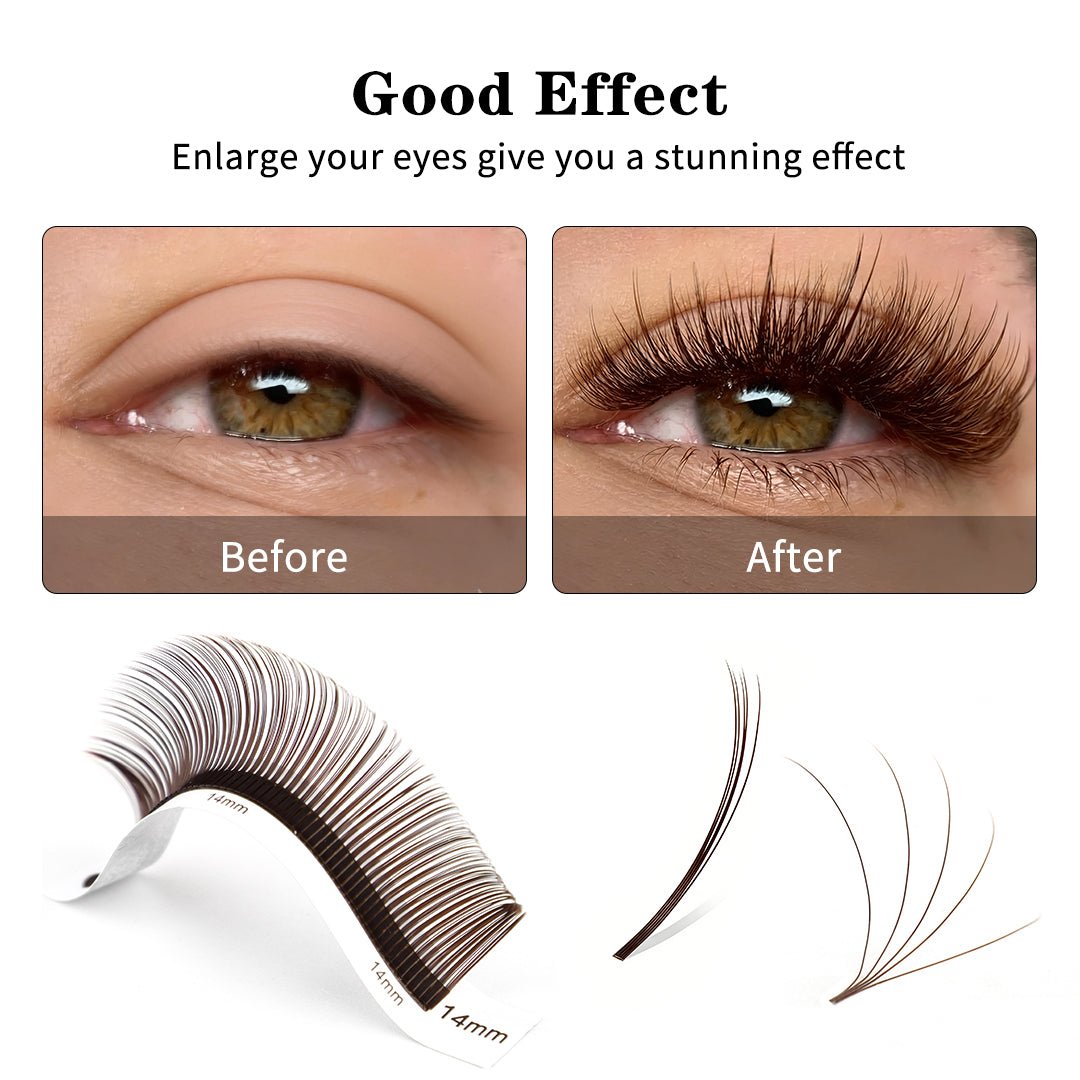 Brown 5D Flower Wispy Spikes Individual False Eyelashes - Image 2