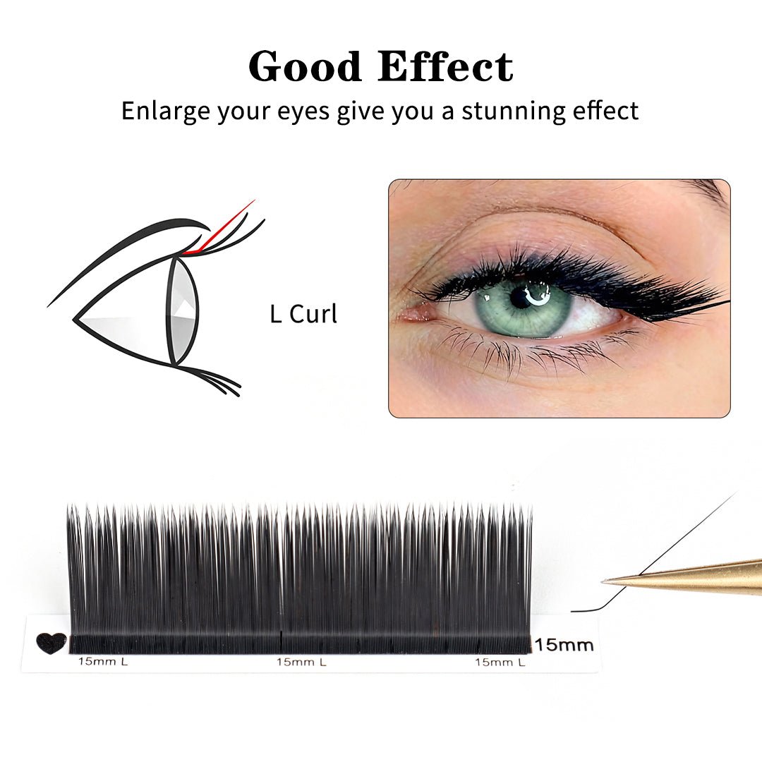 0.15mm L, L+ and M Curl Winky Beauty Ellipse Flat Lashes - Image 4