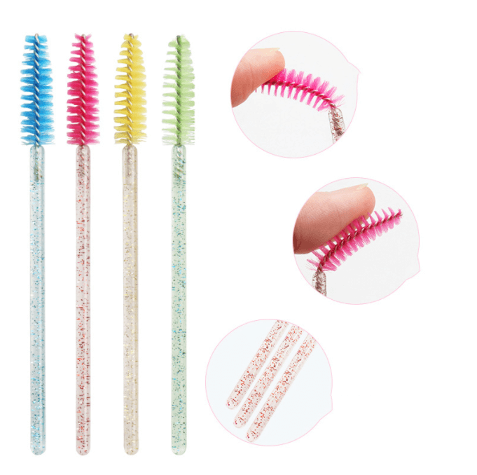 50pcs/lot Crystal Handle Eyelash Brushes - Image 2