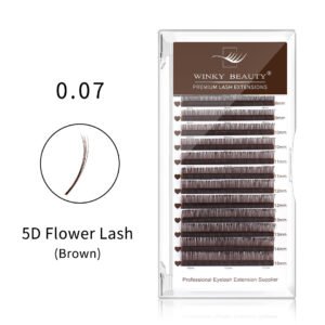 Brown 5D Flower Wispy Spikes Individual False Eyelashes