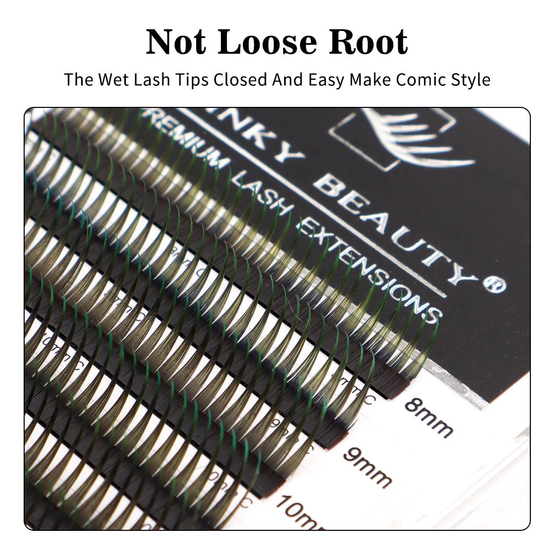 Wet Wispy Spikes Individual False Eyelashes-Ombre Black Green - Image 2