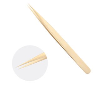 Tweezers丨Matte Golden Peacock Straight Tweezers Professional Eyelash Extensions Tweezers