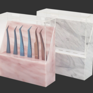 6-Hole Marbling Tweezer Display Stand Has a Dust Cover