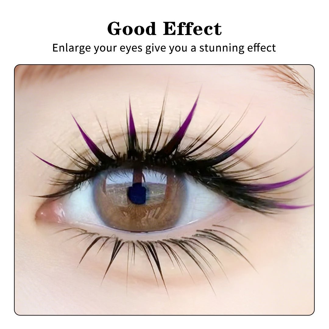 Wet Wispy Spikes Individual False Eyelashes-Ombre Black Purple - Image 3