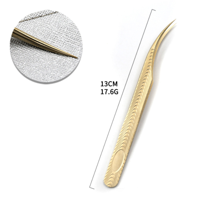Tweezers丨Embossed Dolphin Curved Tip Tweezers- Lash Isolation Tweezers