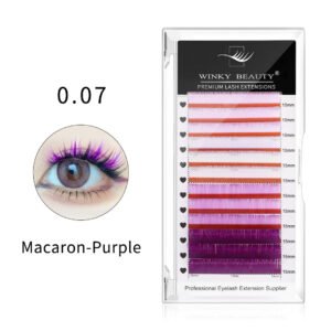 0.07mm Macaron Purple Mixed Color Lash