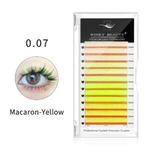 0.07mm Macaron Yellow Mixed Color Lash
